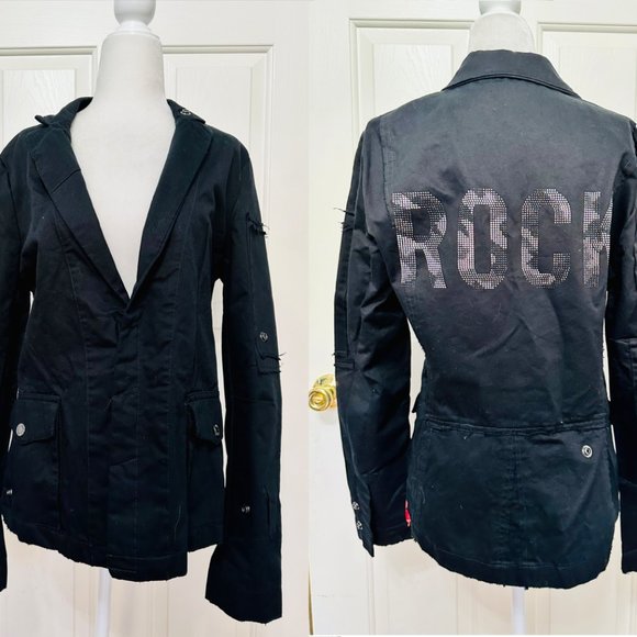ZADIG & VOLTAIRE VIRGINIA ROCK STRASS WINGS STUDDED BLAZER JACKET